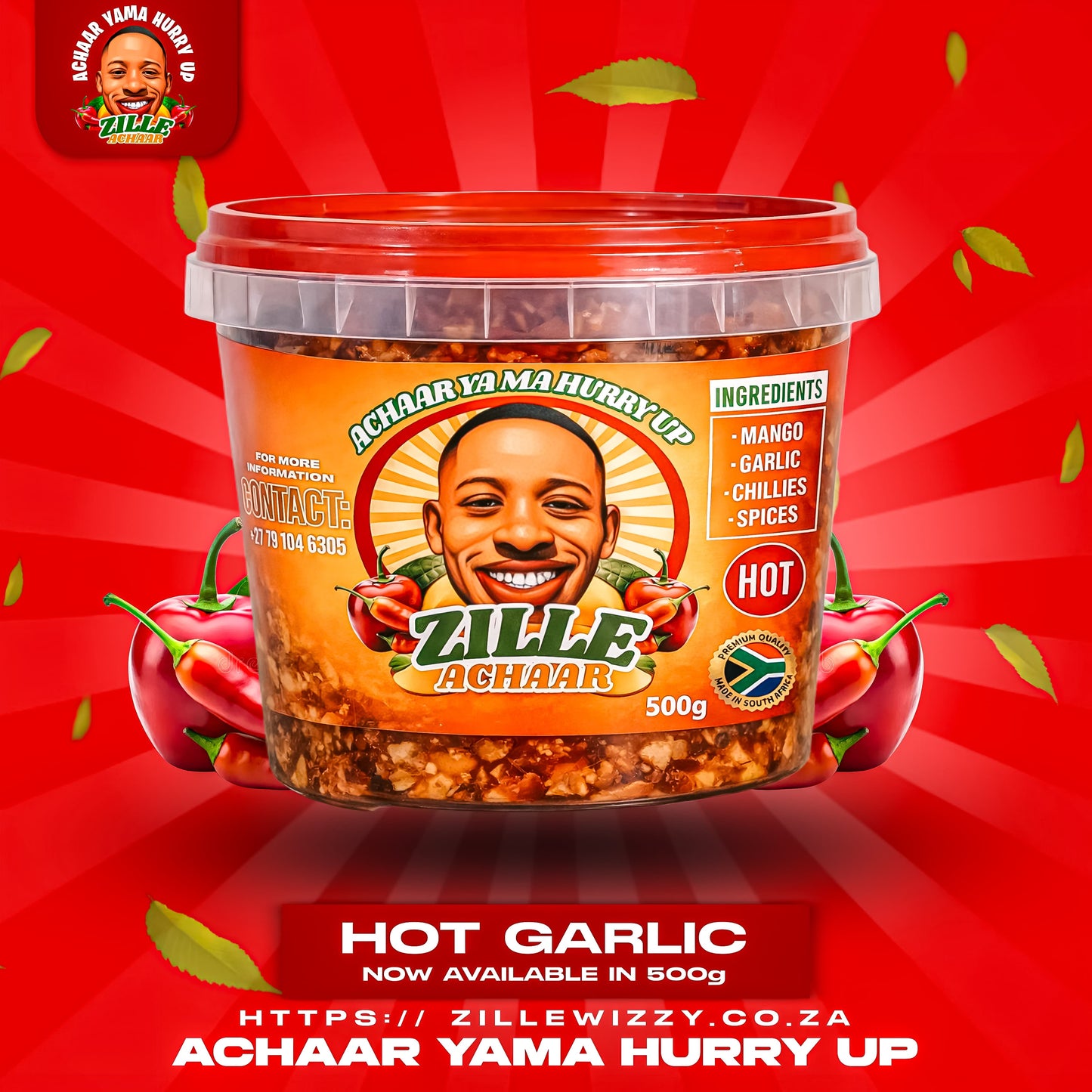 Zille Achaar - HOT Garlic 500ml